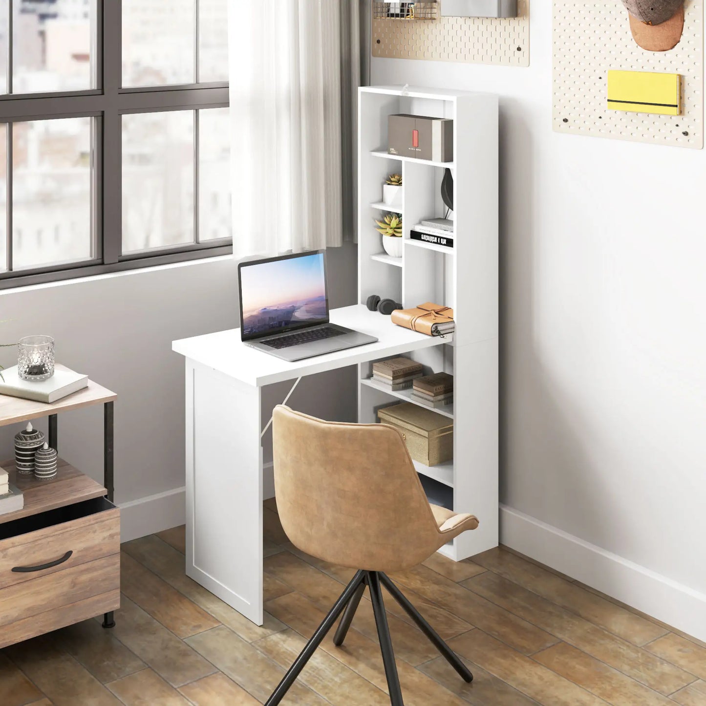 Fold Out Convertible Office Desk, Wall Mount Computer Desk, White Computer Desks at Gallery Canada