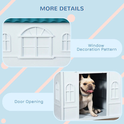 26" Plastic Dog House, Outdoor with Air Vents, Small Medium Dogs, Blue Houses, Kennels & Pens at Gallery Canada