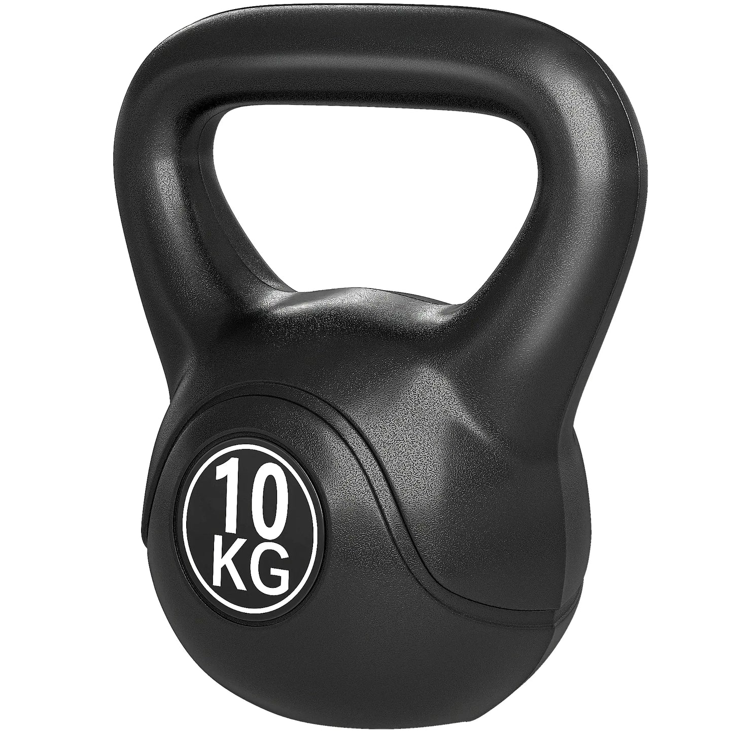 22lb Fitness Kettlebell, Plastic Exercise Weight, Sand Filled, Noise Reduction Strength Training Equipment Black at Gallery Canada