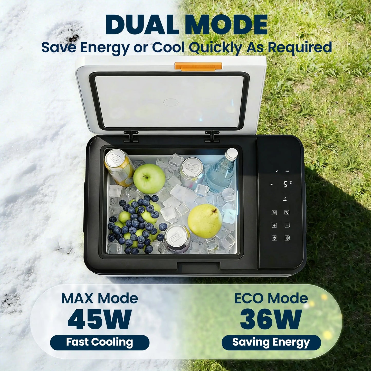 12 Volt Car Refrigerator, 32QT, App Control, 12/24V DC, 100-240V AC, Black Car Coolers at Gallery Canada
