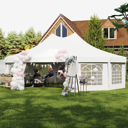 21' x 29' White Wedding Tent, High Peak Decagonal Gazebo With Removable Walls, White Canopy Tents at Gallery Canada