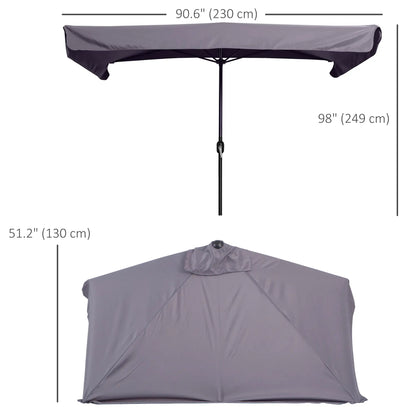 7.5ft Half Umbrella, Crank Handle, Top Vent, Grey Sun Umbrellas at Gallery Canada