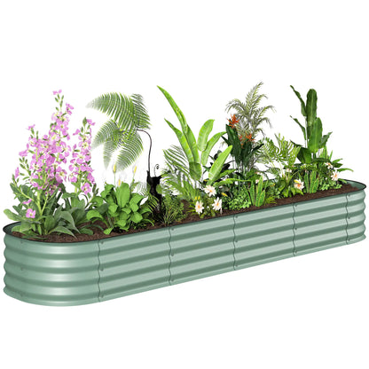 7.9 x 2 x 1ft Galvanized Raised Garden Bed Kit, Metal Planter Box, Green