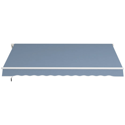 12' x 10' Manual Retractable Awning, Adjustable Sunshade Shelter, Light Grey Patio Awnings Light Grey at Gallery Canada