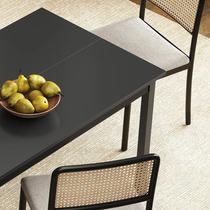 47" x 30" Dining Table, Farmhouse Pine Wood Frame, Black Dining Tables at Gallery Canada