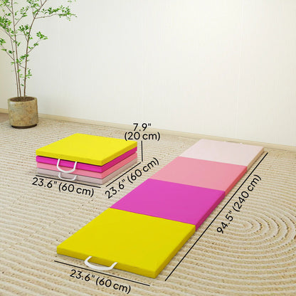 8ft Folding Gymnastics Mat, Thick Exercise Mat with Carry Handles Gymnastics Mats at Gallery Canada