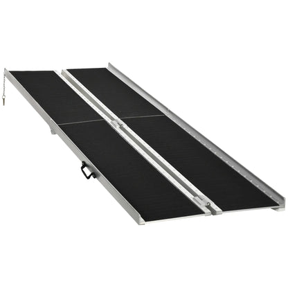 10ft Foldable Wheelchair Ramp, Non-Skid, Portable Aluminium Knee Walker & Wheelchair Ramps Black, Silver at Gallery Canada