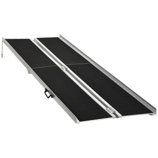 10ft Foldable Wheelchair Ramp, Non-Skid, Portable Aluminium Knee Walker & Wheelchair Ramps Black, Silver at Gallery Canada