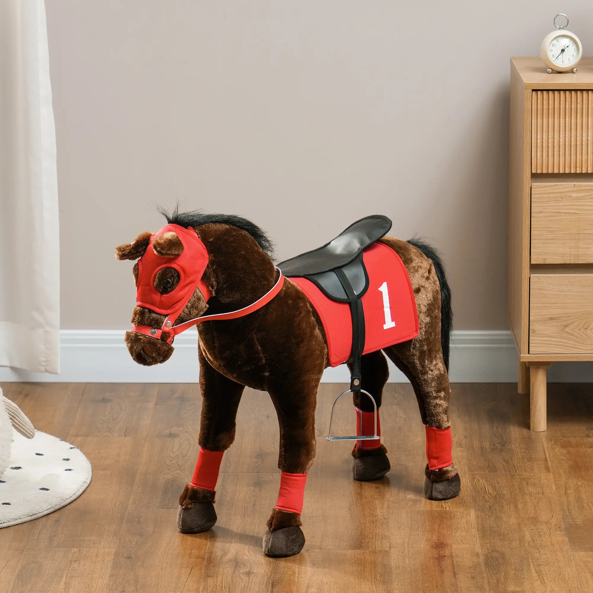 Kids Ride On Horse With Neighing Sound, Saddle, Stirrups, 3-8 Years Rocking Horses at Gallery Canada