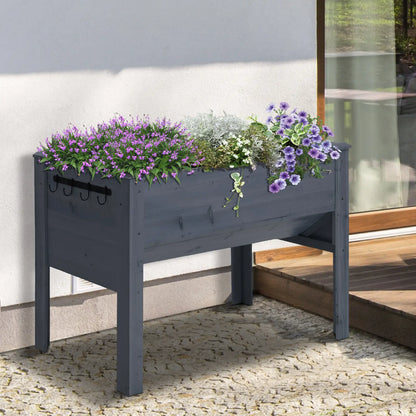 Wooden Raised Garden Stand, 48" x 24" x 32", Grey Raised Garden Beds at Gallery Canada