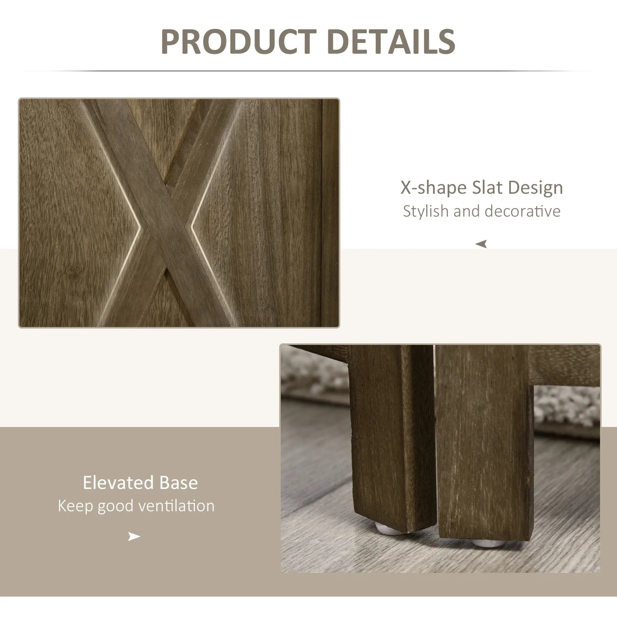 4-Panel Farmhouse Room Divider, Foldable Wooden Frame 5.6FT, Brown Room Dividers at Gallery Canada