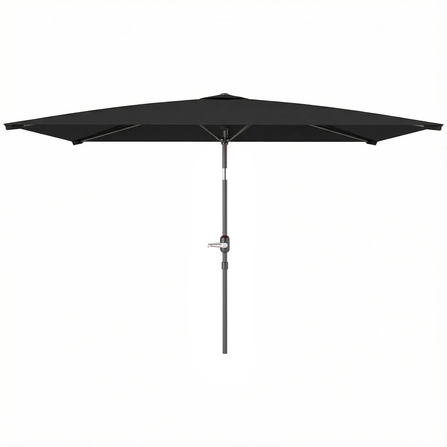 6.4 x 9.7ft Rectangle Aluminum Tilt Patio Umbrella, With Crank, Black Offset Cantilever Umbrellas Black at Gallery Canada