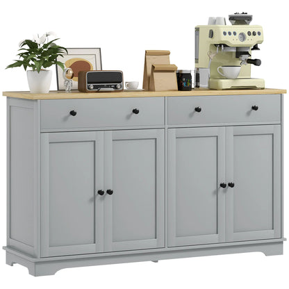 Modern Sideboard, Buffet Cabinet with Drawers, Adjustable Shelves, Grey Storage Cabinets at Gallery Canada