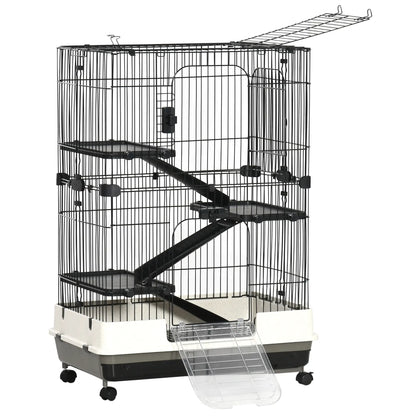 45"H 4-Level Rabbit Hutch, Universal Wheels, Slide-Out Tray, Black Houses & Habitats at Gallery Canada