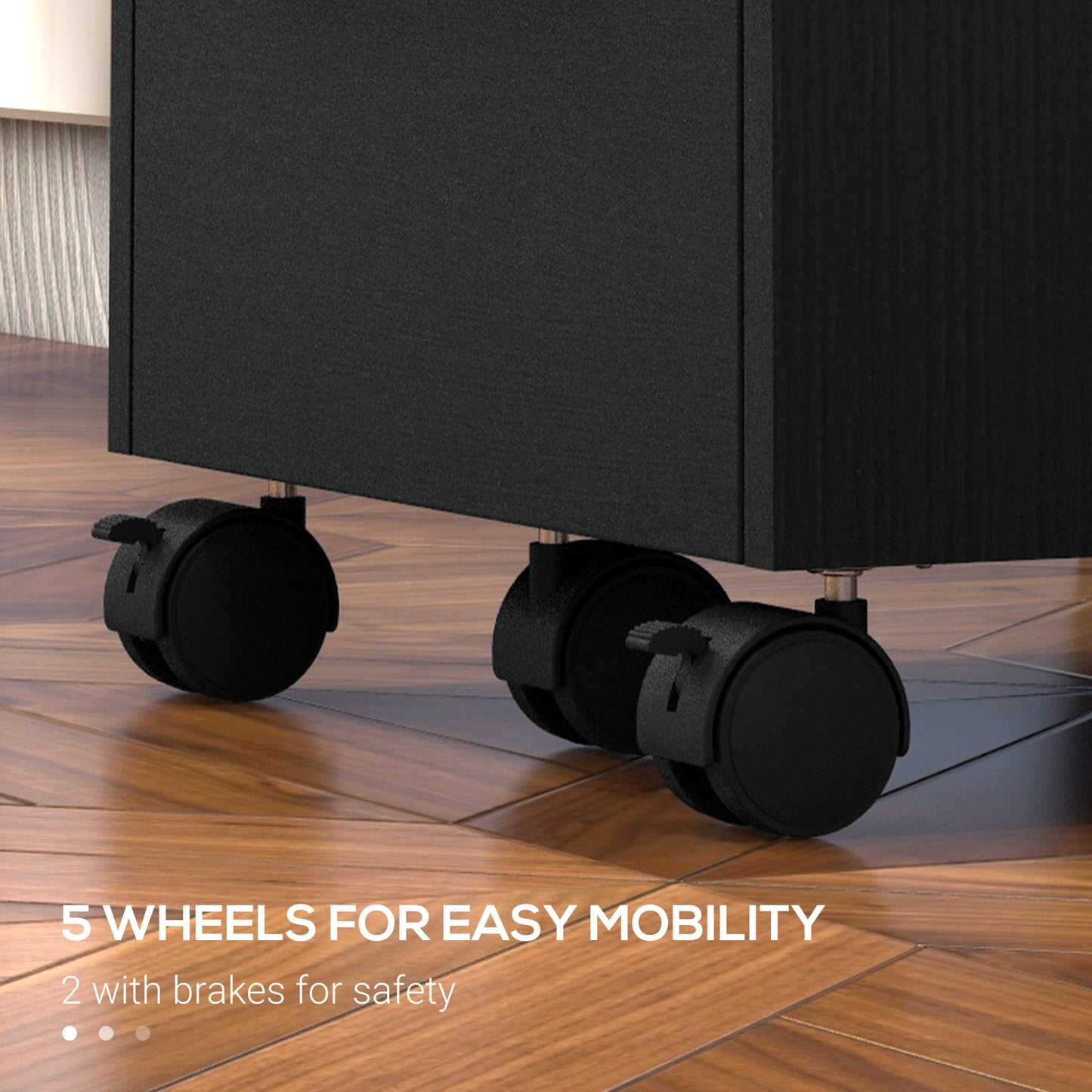 Lockable 3 Drawer Vertical File Cabinet, Hanging Bars, Letter and A4 Size, Black Office Cabinets & Cupboards at Gallery Canada