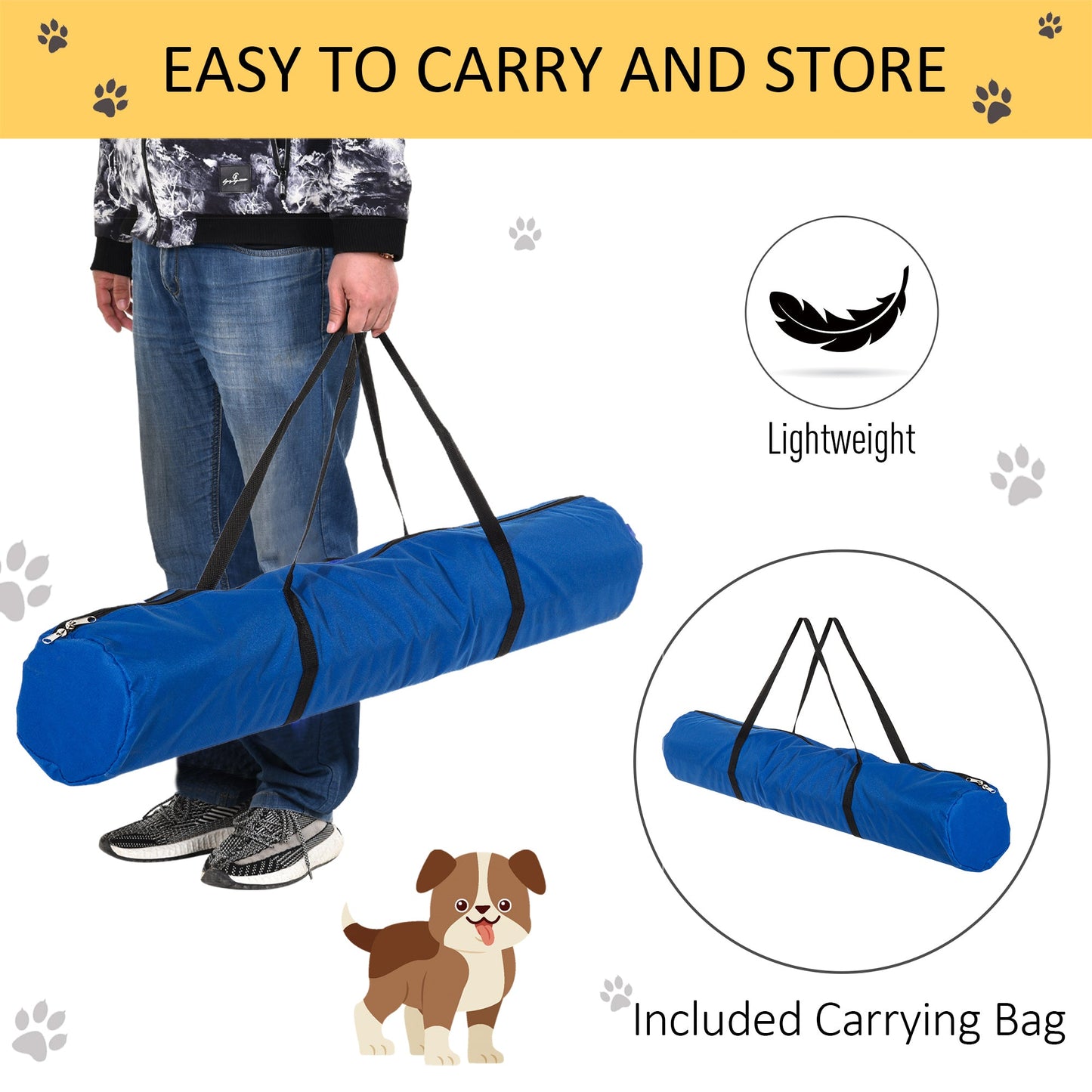 Set of 4 Dog Training Agility Gear Adjustable Jump Bar Pet Exercise Kit with Carrying Bag (Blue) at Gallery Canada