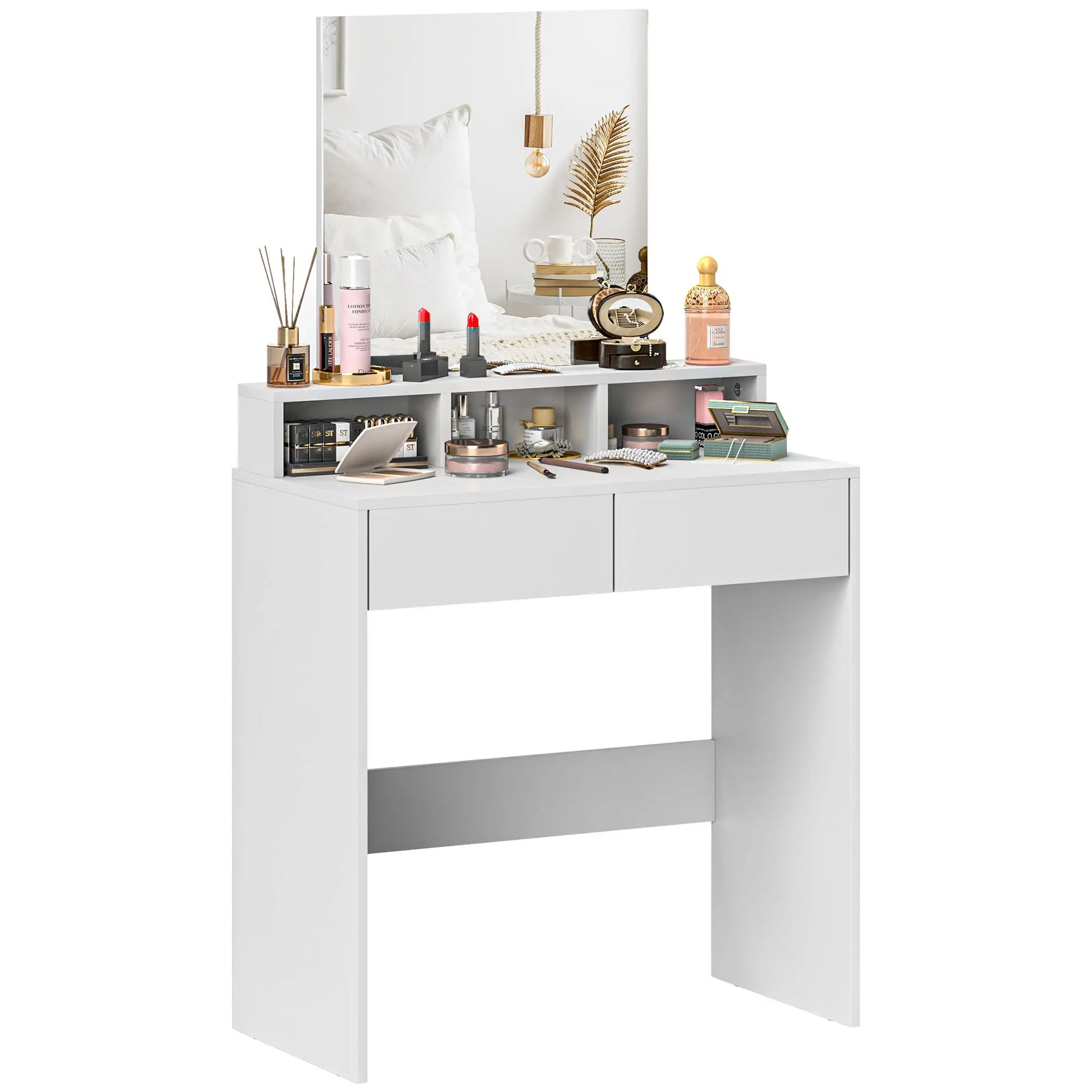 Modern Makeup Vanity Desk with Mirror, Drawers, White Dressing & Vanity Tables at Gallery Canada