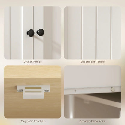 Kitchen Island Cart, Rolling Table with Drop Leaf, Drawer, Spice Rack, White Kitchen Islands & Kitchen Carts at Gallery Canada