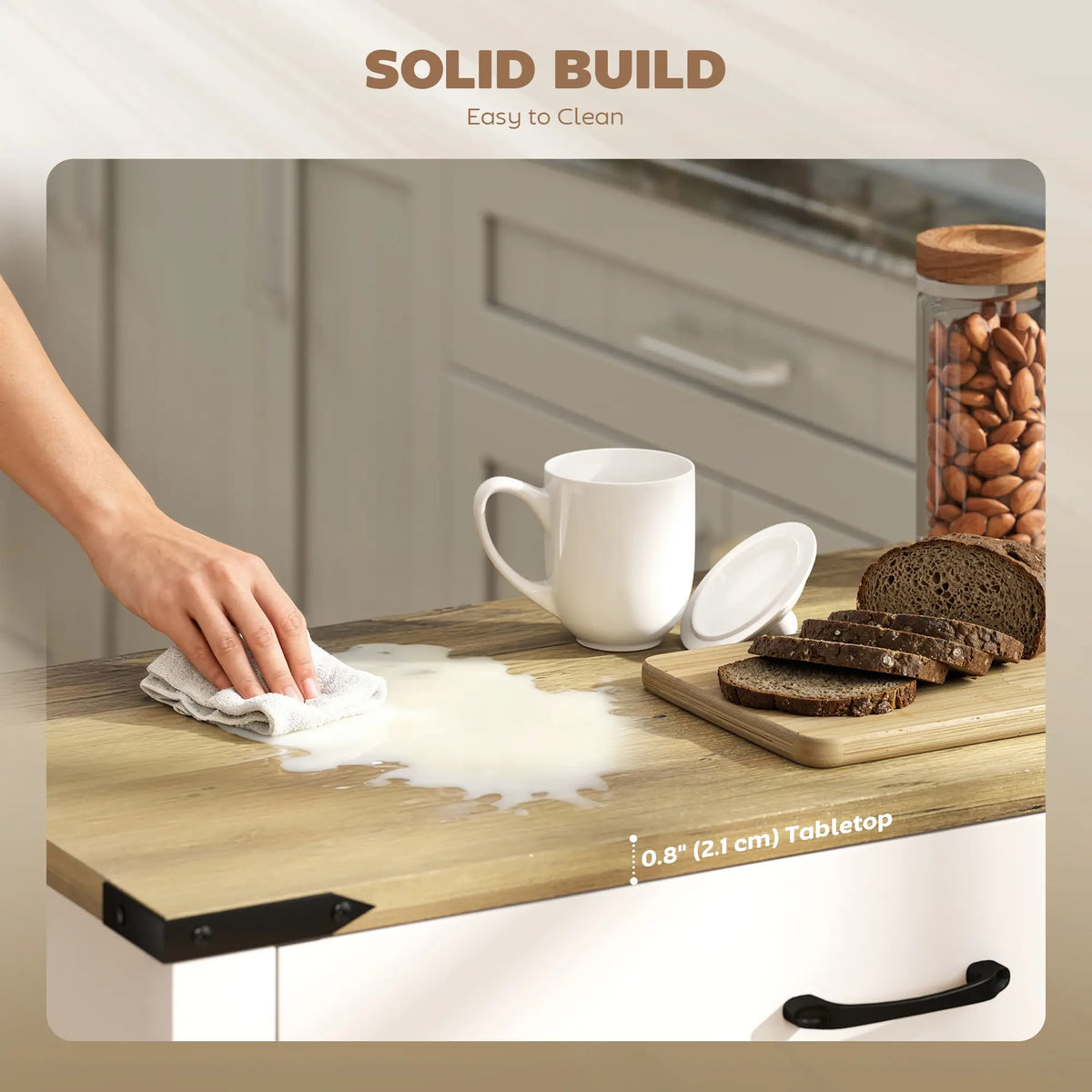Farmhouse Buffet Cabinet, 1 Drawer, Storage Cabinet, Adjustable Shelf, White Bar Cabinets at Gallery Canada