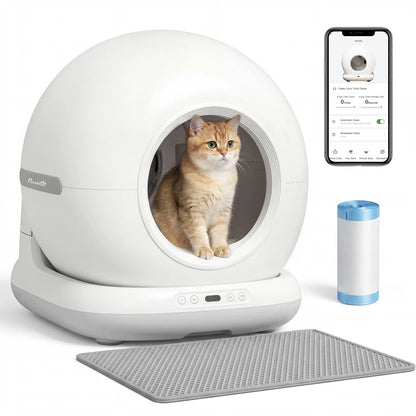 72L Automatic Self Cleaning Litter Box, App Control, Odor Noise Safety Sensors Cat Litter Box Enclosures at Gallery Canada