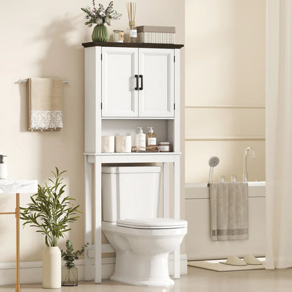 Over The Toilet Storage Cabinet, Open Shelf, Adjustable Bar, White Over The Toilet Storage at Gallery Canada