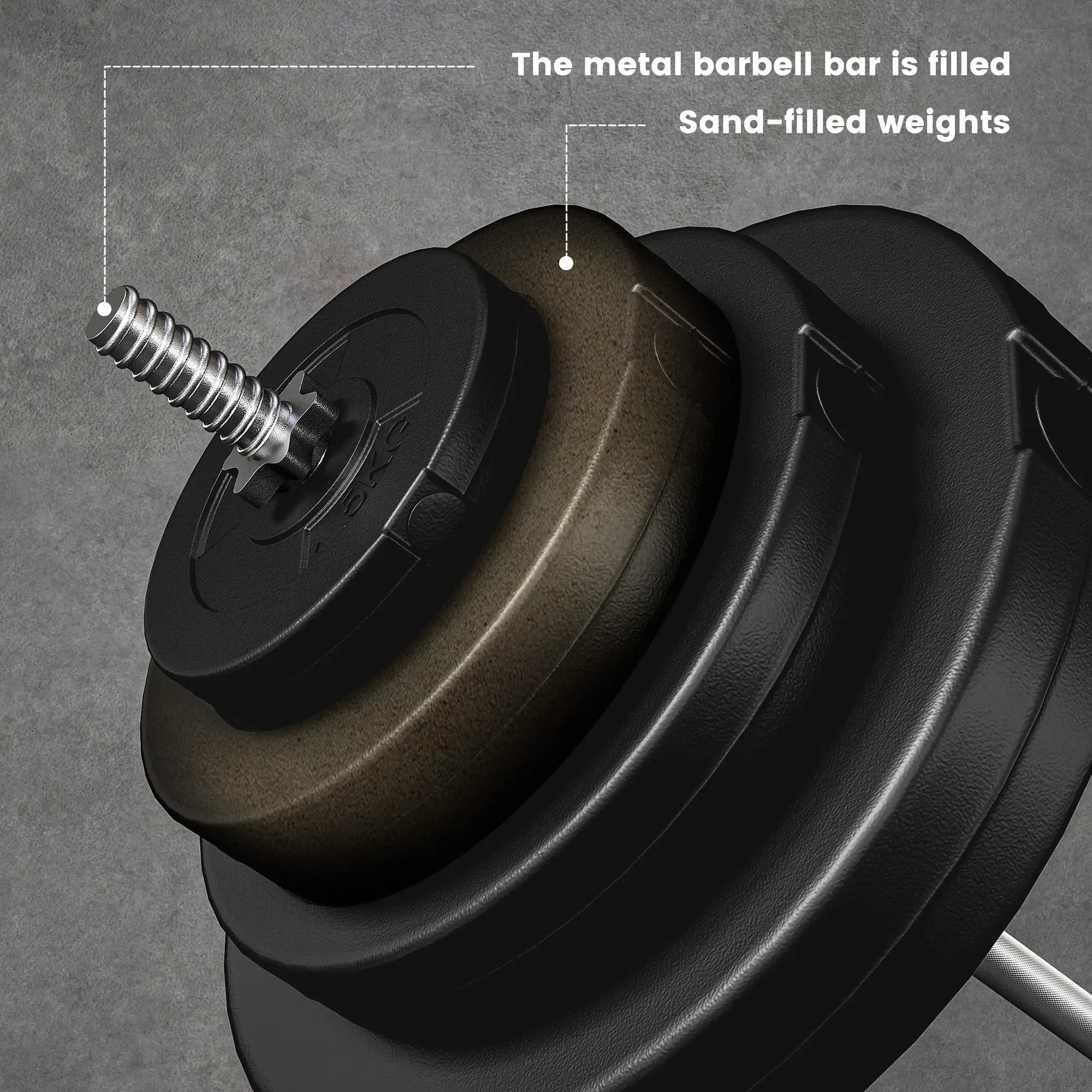 154 lbs Barbell Weight Set, Adjustable Weights, 67