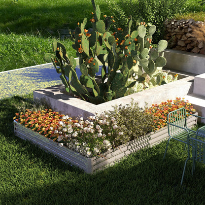 Galvanized Steel Raised Garden Bed, 82" x 109" x 12", Silver Galvanized Planter Boxes at Gallery Canada