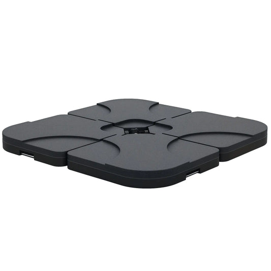 4 Poids de Base pour Parapluie Portable, Support de Parasol de Jardin, Noir