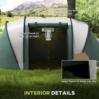 Camping Tent, 2 Bedrooms, Living Area, 3000mm Waterproof, Army Green Camping Tents at Gallery Canada