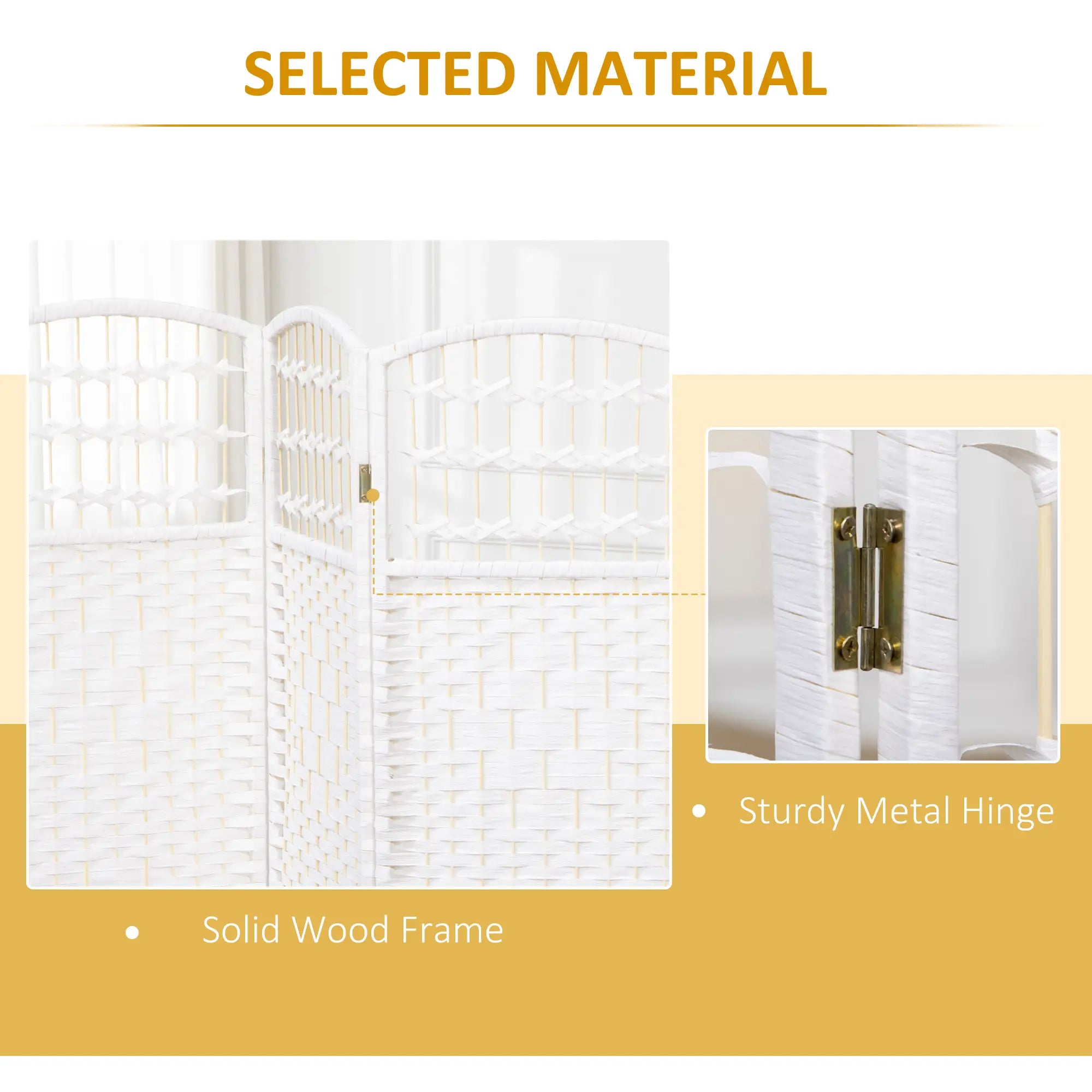 3 Panel Folding Room Divider, Portable Privacy Screen, White Room Dividers at Gallery Canada