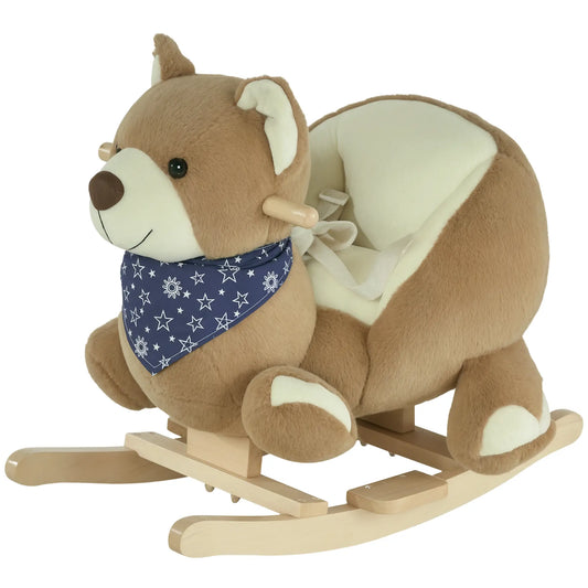 Kids Rocking Horse Toy, Bear Style, Soft Plush, 18-36 Months Rocking Horses Brown at Gallery Canada
