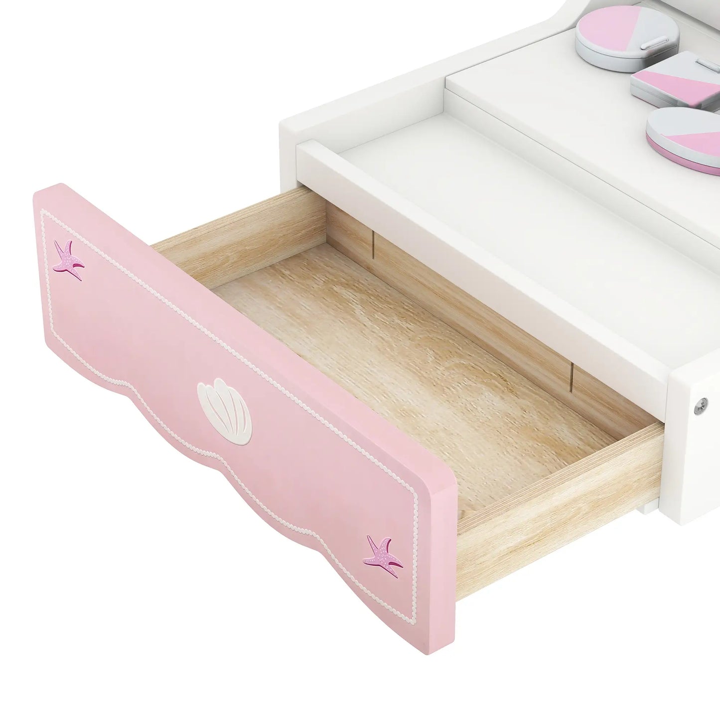 Kids Vanity Set with Lights, Mirror & Drawer, Girls 3-6, Pink Toy Vanity at Gallery Canada