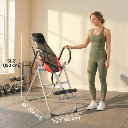 Inversion Table, Heavy Duty Folding Inversion Table with Adjustable Ankle Lock and Safety Belt for Pain Relief Therapy Strength Training Equipment at Gallery Canada