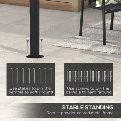 10' x 13' Outdoor Pergola, UV30+ Canopy, Steel Frame, Dark Grey Pergolas at Gallery Canada