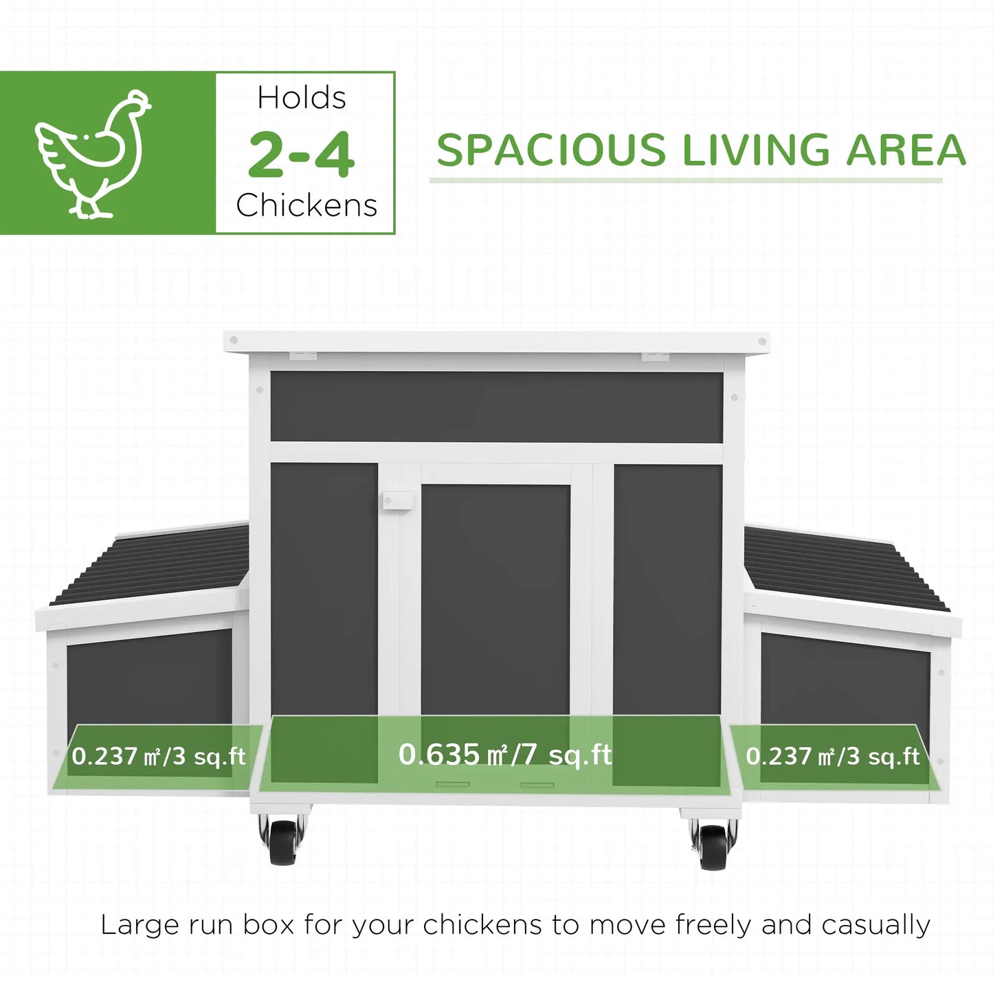 Wooden Chicken Coop With Nesting Box, 6 Chickens, Dark Grey Chicken Coops at Gallery Canada