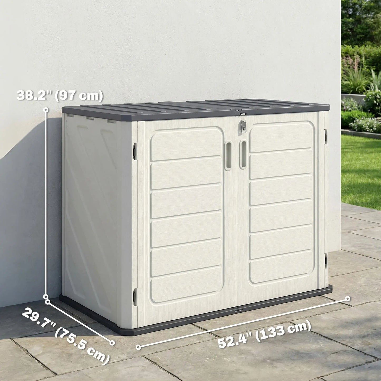 35 Cu.Ft Outdoor Storage Cabinet, Waterproof HDPE Shed With Lockable Doors Outdoor Storage Cabinet at Gallery Canada