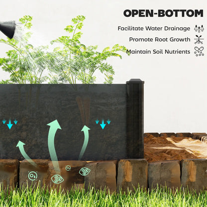 Vinyl Raised Garden Bed Kit, 2 Elevated Boxes, Open Bottom, Screwless Planter Wooden Planter Boxes at Gallery Canada