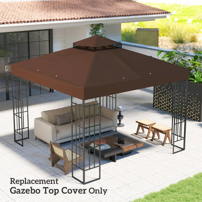 10' x 10' Gazebo Replacement Cover, 2-Tier Roof, UPF30+, Coffee Gazebo Canopy Replacement at Gallery Canada