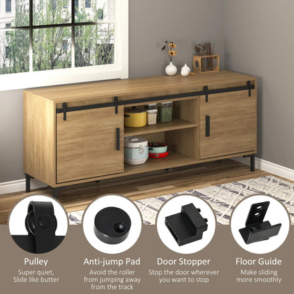 Mini Sliding Barn Door Hardware Kit, Double Doors, 17.7" Wide, Black Door Hardware at Gallery Canada