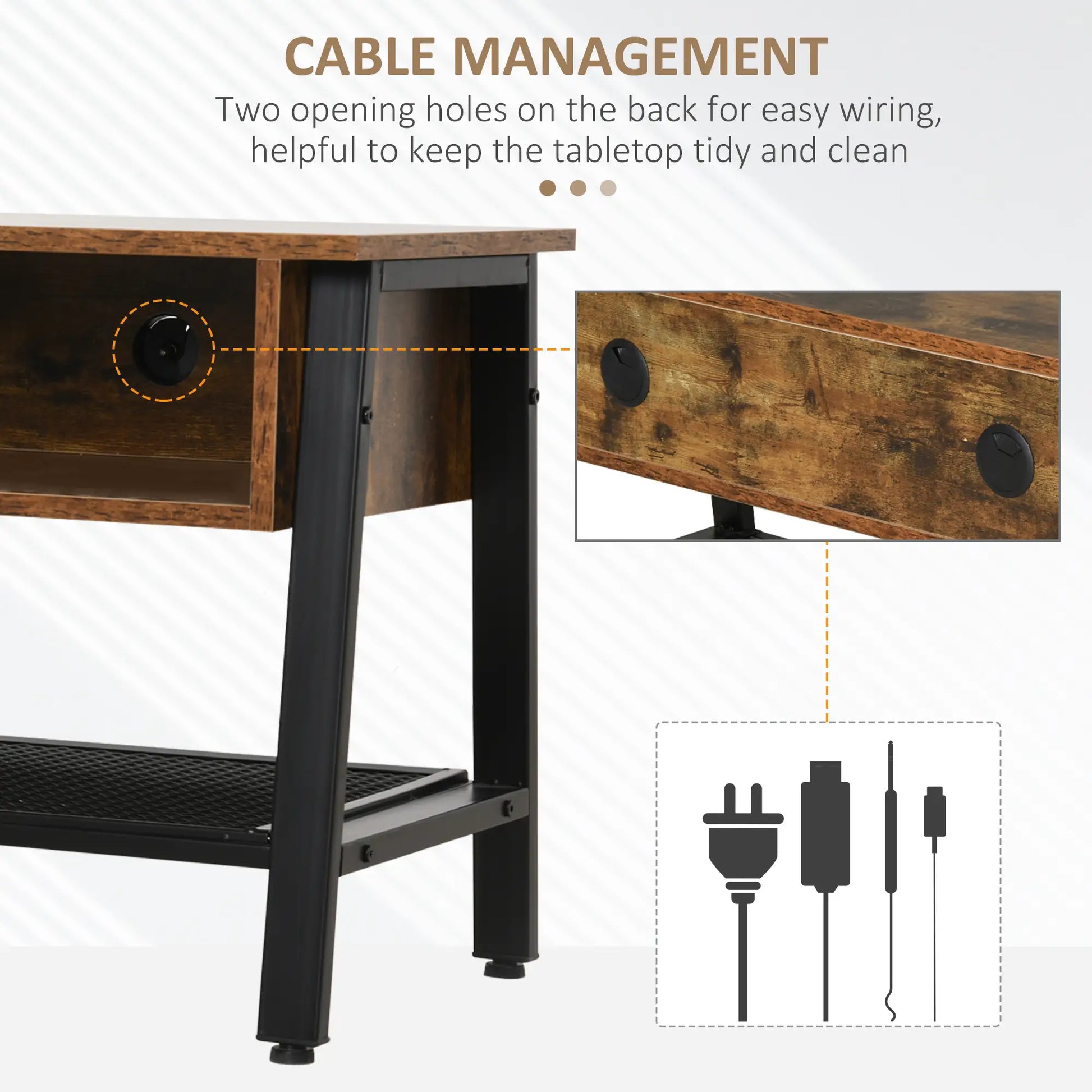 Industrial TV Stand, Console for 45'' Flat Screen, Rustic Brown TV Stands at Gallery Canada