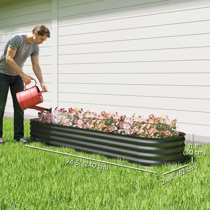 7.9 x 2 x 1ft Galvanized Raised Garden Bed, Metal Planter Box, Dark Grey Raised Garden Beds at Gallery Canada