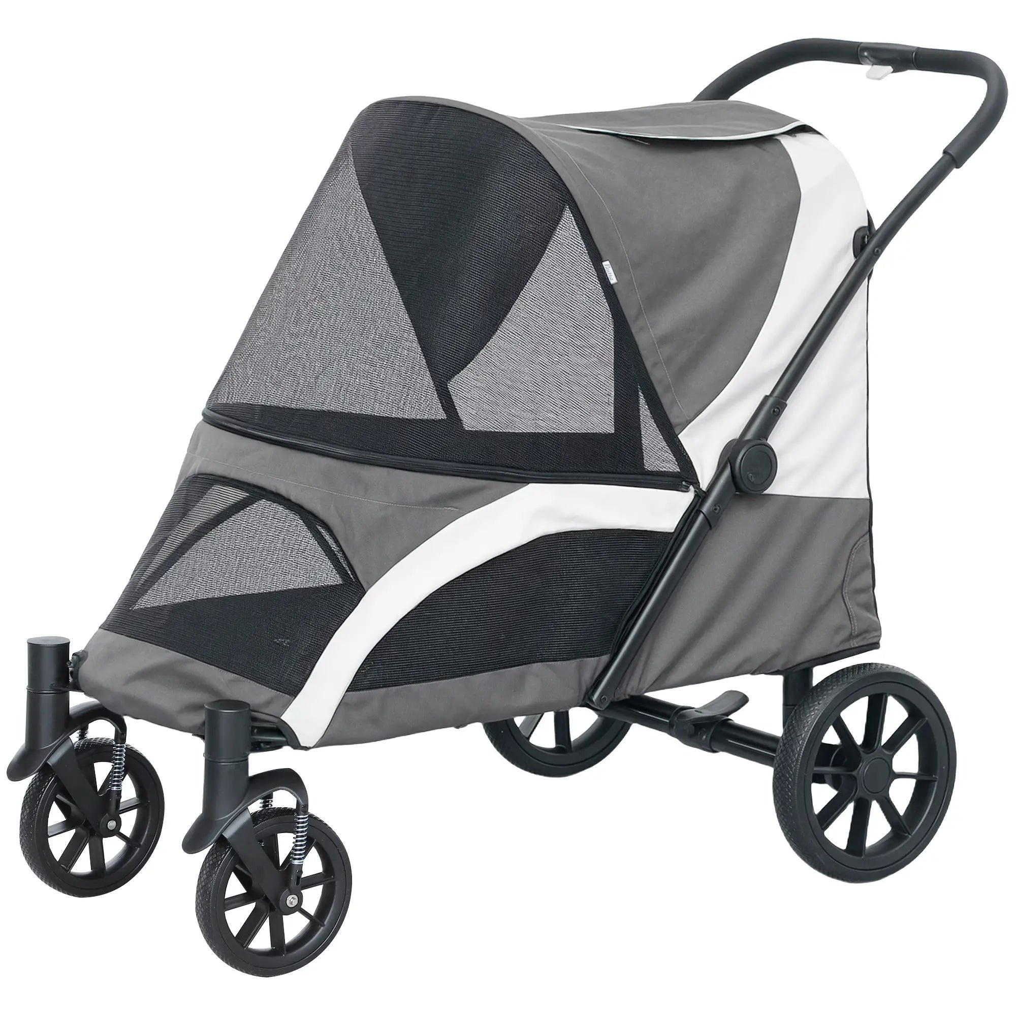 Foldable Pet Stroller For Large Dogs, Four Big Wheels, Dark Grey Dog Bike Trailers & Strollers Dark Grey at Gallery Canada