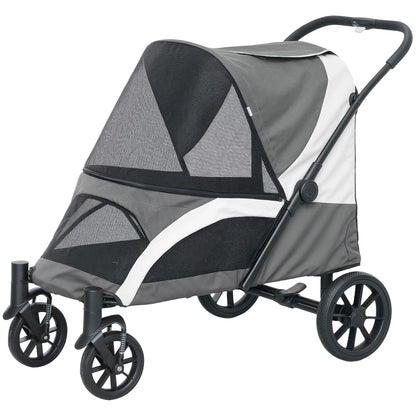 Foldable Pet Stroller For Large Dogs, Four Big Wheels, Dark Grey Dog Bike Trailers & Strollers Dark Grey at Gallery Canada