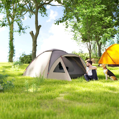 3 Person Camping Tent, Waterproof Dome, Bedroom, Porch, Khaki Camping Tents at Gallery Canada