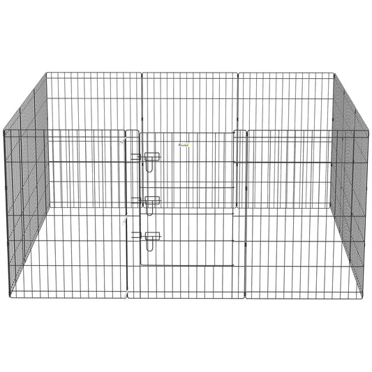 36 Inch Foldable Metal Pet Playpen, Dog Kennel Cage, 12 Panels Dog PlayPens Black at Gallery Canada