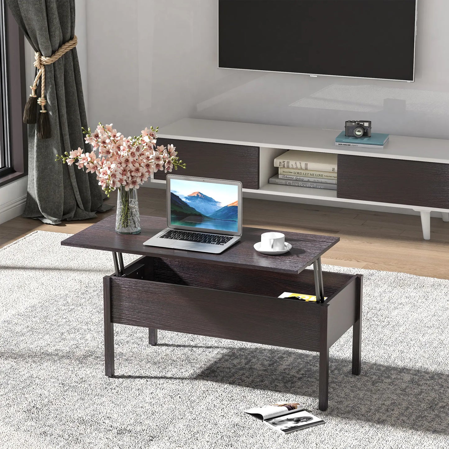 39" Lift Top Coffee Table, Hidden Storage, Living Room Center Table Coffee Tables at Gallery Canada