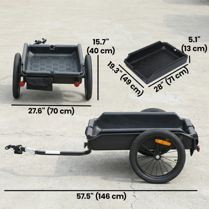 Bike Cargo Trailer, 16" Wheels, Quick Release, Cargo Net, Red Flag, Red Bike Cargo Trailers at Gallery Canada