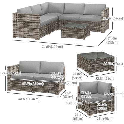 4 Piece Rattan Wicker Outdoor Conversation Set, Grey Patio Furniture Sets at Gallery Canada