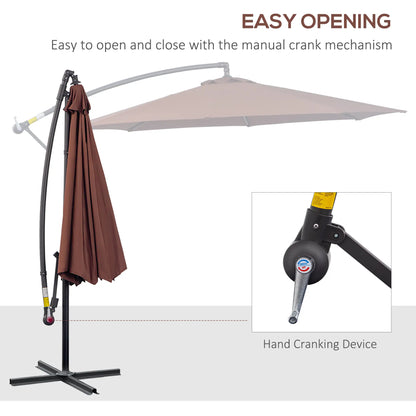 10' Deluxe Patio Umbrella, Offset Sunshade with Crank, Cross Base Cantilever Umbrellas at Gallery Canada