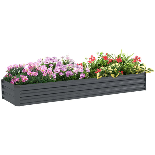 8'x2'x1' Galvanized Raised Bed, Elevated Planter Box, Dark Grey Raised Garden Beds Dark Grey at Gallery Canada